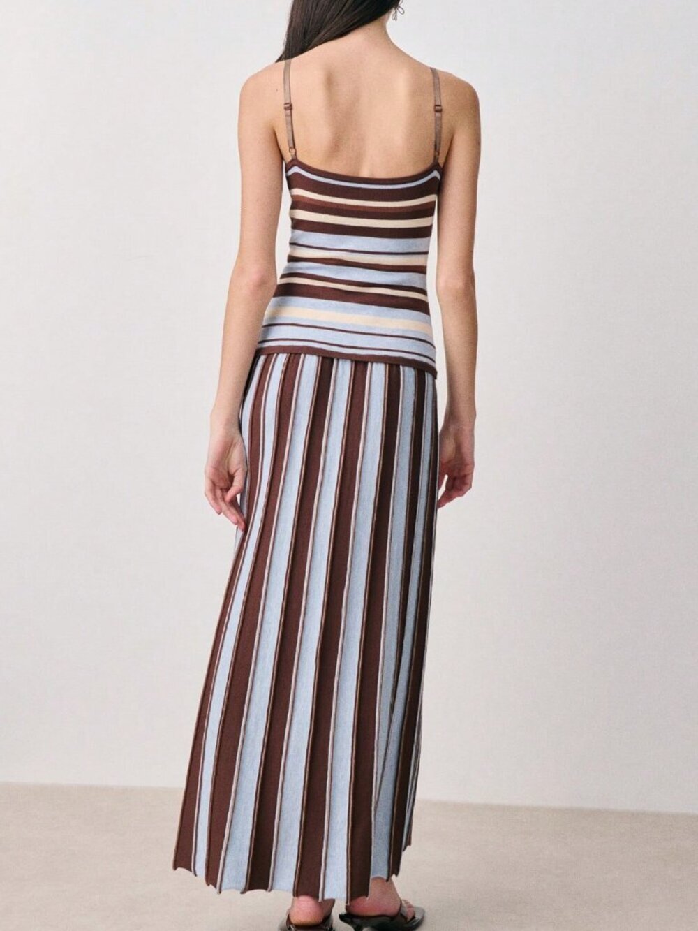 Multicolor Casual Women's Striped Knitted Maxi Dress - Picture 2 of 6